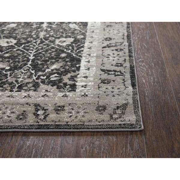 Alora Decor Swagger Beige, Ivory, Grey, and Black Persian-style Floral Rug