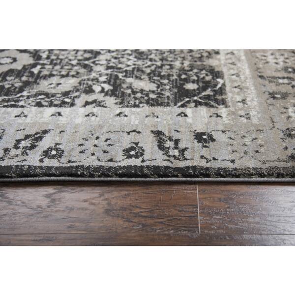 Alora Decor Swagger Beige, Ivory, Grey, and Black Persian-style Floral Rug