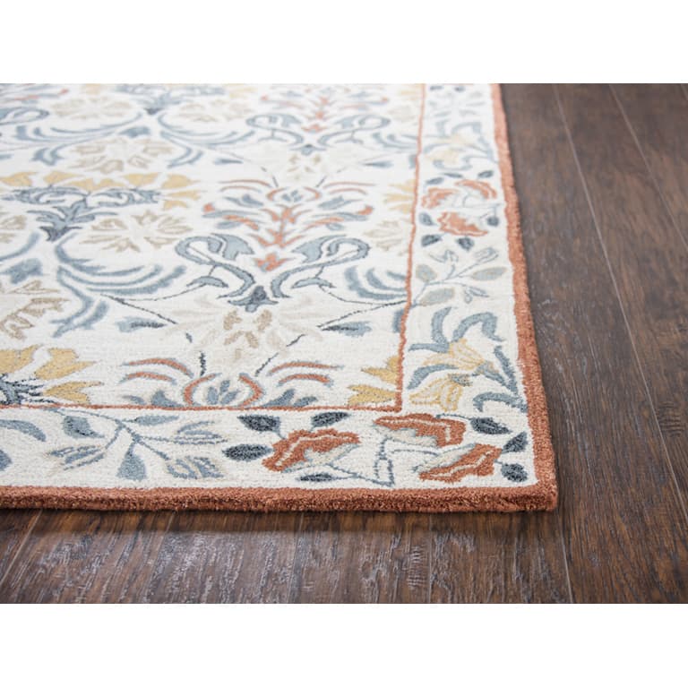 Lavish Collection Orange Floral Rug