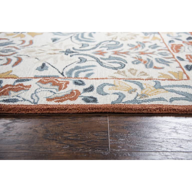 Lavish Collection Orange Floral Rug