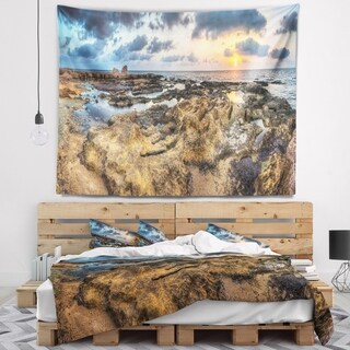 Designart 'Rocky African Seashore Panorama' Oversized Beach Wall ...