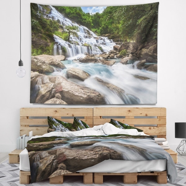 Designart 'White Mae Ya Waterfall Landscape' Photography Wall Tapestry