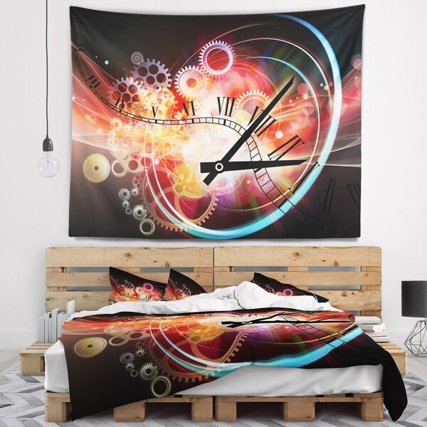 Designart 'Interesting Clock' Contemporary Wall Tapestry