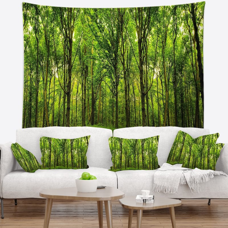 Designart 'Green Forest' Landscape Photo Wall Tapestry