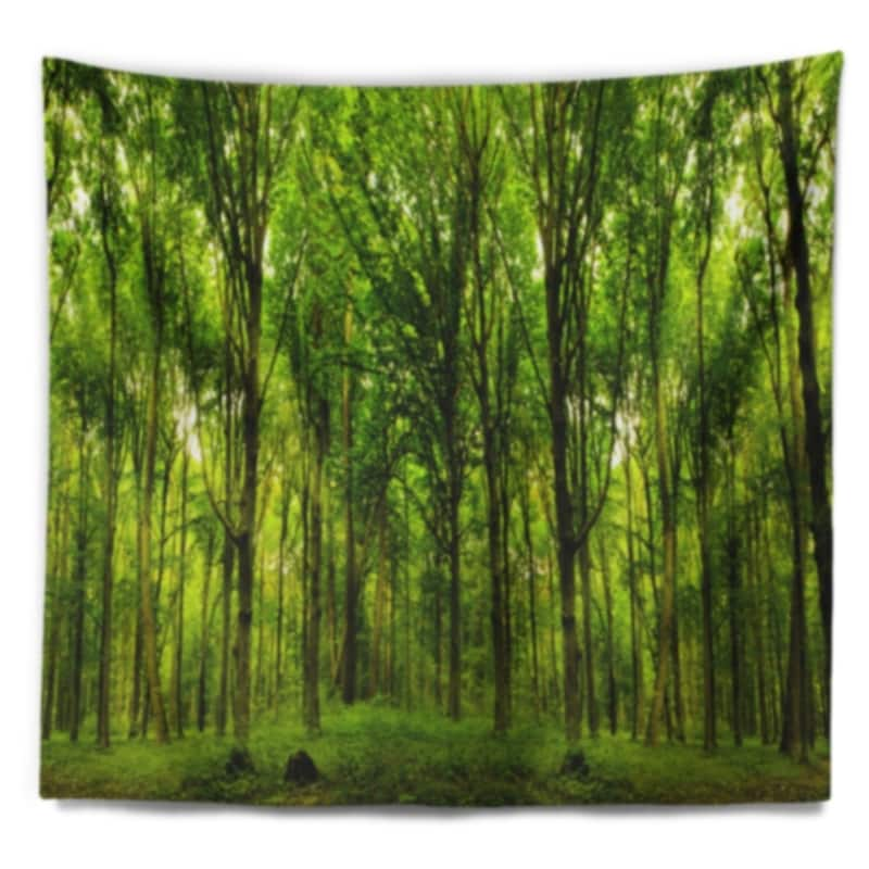 Designart 'Green Forest' Landscape Photo Wall Tapestry