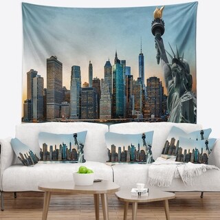 Designart 'New York City Skyline Panorama' Photography Wall Tapestry ...