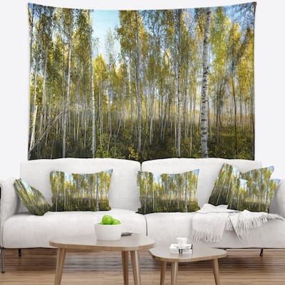 Designart 'Green Autumn Trees' Landscape Photography Wall Tapestry