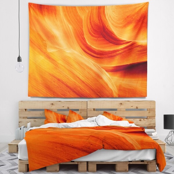Designart 'Orange Upper Antelope Canyon' Landscape Photography Wall Tapestry