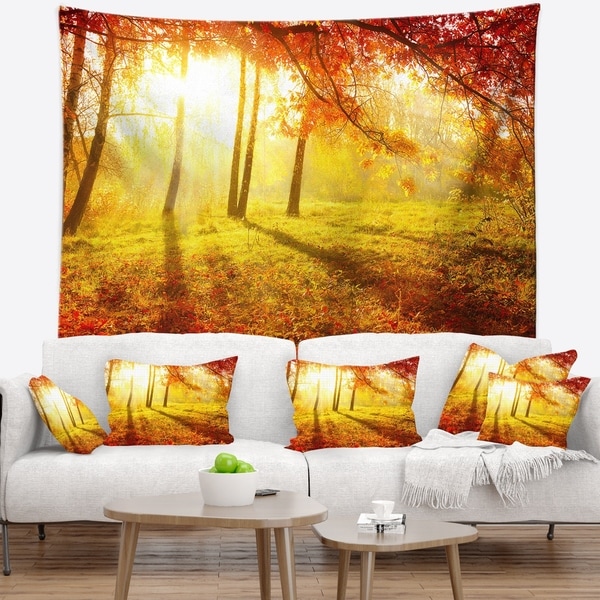 Designart 'Autumnal Park' Landscape Photography Wall Tapestry