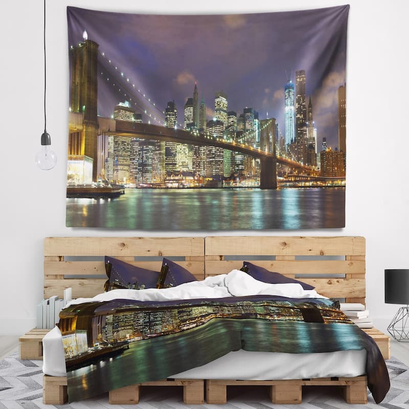 Designart 'Brooklyn Bridge Panoramic View' Cityscape Photo Wall ...
