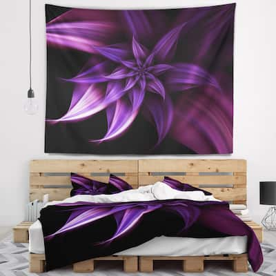 Designart 'Fractal Flower Purple' Floral Wall Tapestry