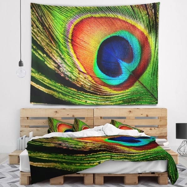 Designart 'Peacock Feather' Photography Wall Tapestry