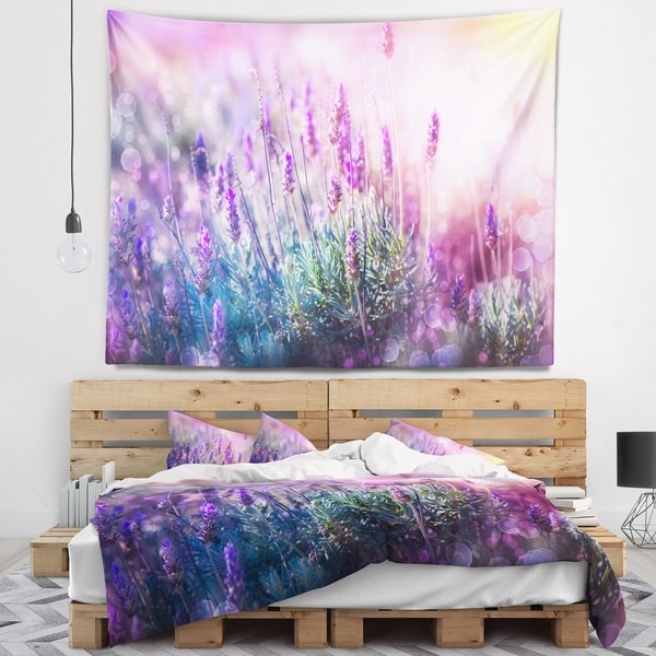 Designart 'Growing and Blooming Lavender' Floral Wall Tapestry