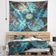 Designart 'Fractal Blue Flowers' Floral Wall Tapestry - Bed Bath ...