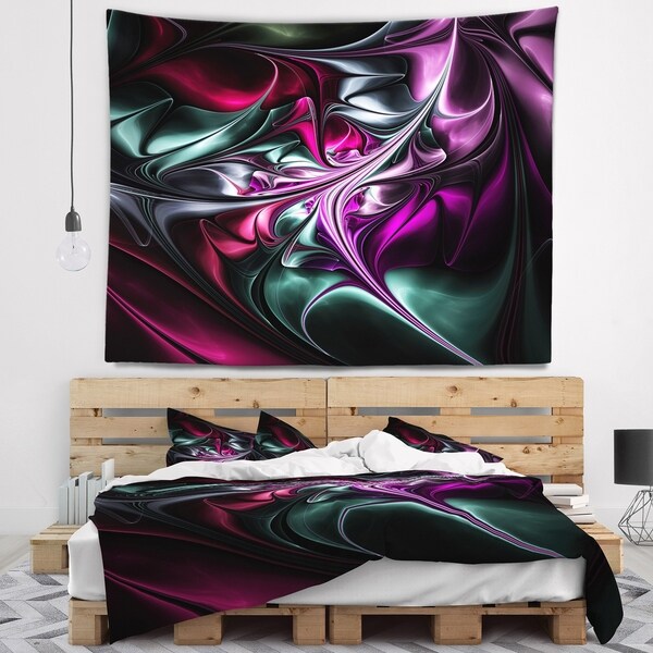 Designart 'Multicolored Abstract Floral Shapes' Floral Wall Tapestry