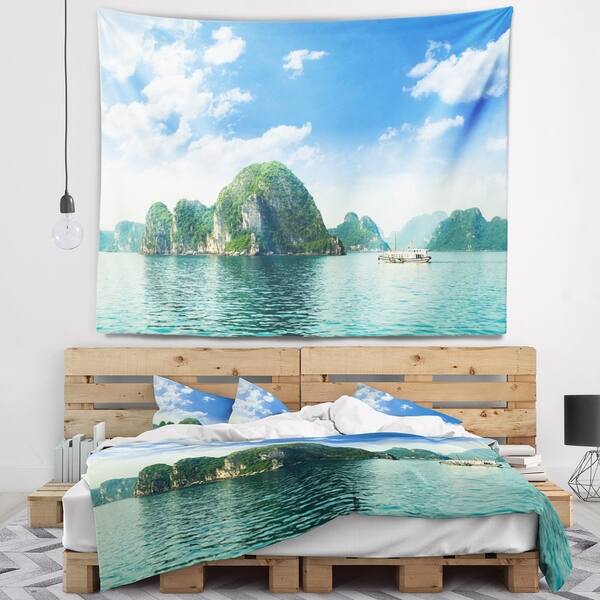 Designart Ha Long Bay In Vietnam Seascape Wall Tapestry Overstock 20885894