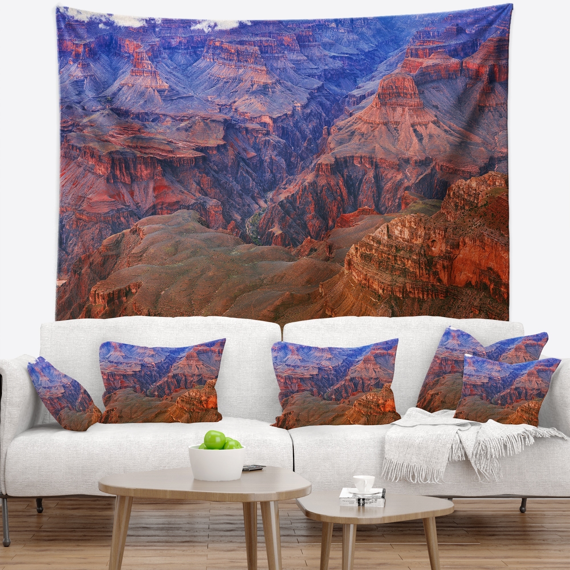 Colorful Mountain Hill Print Tapestry Room Wall Hanging Hippie Home Tapestries