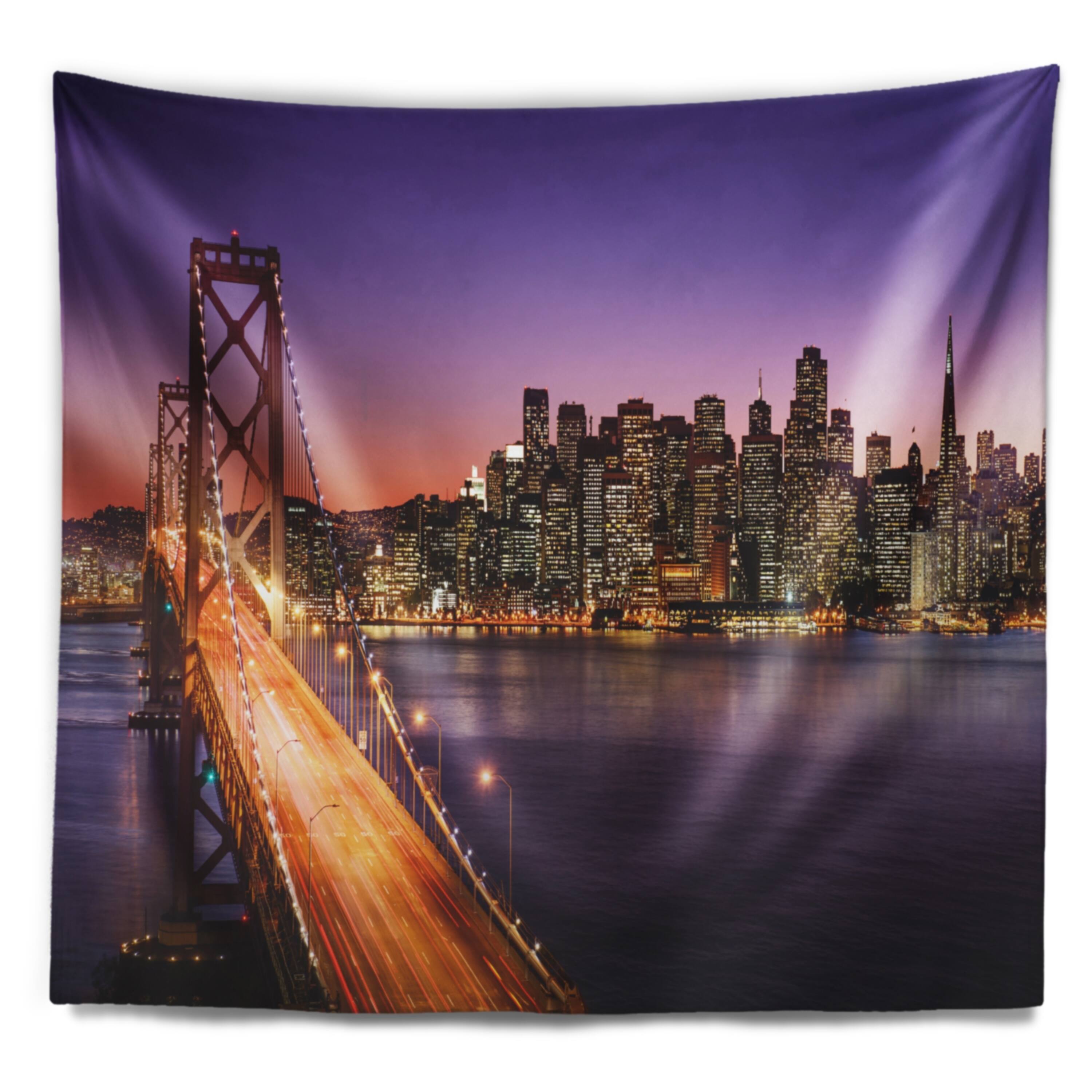 Designart 'San Francisco skyline and Bay Bridge' Sea Bridge Wall ...