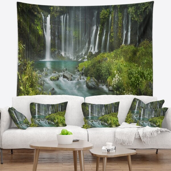 Designart 'Shiraito Falls near Mount Fuji Japan' Landscape Wall Tapestry