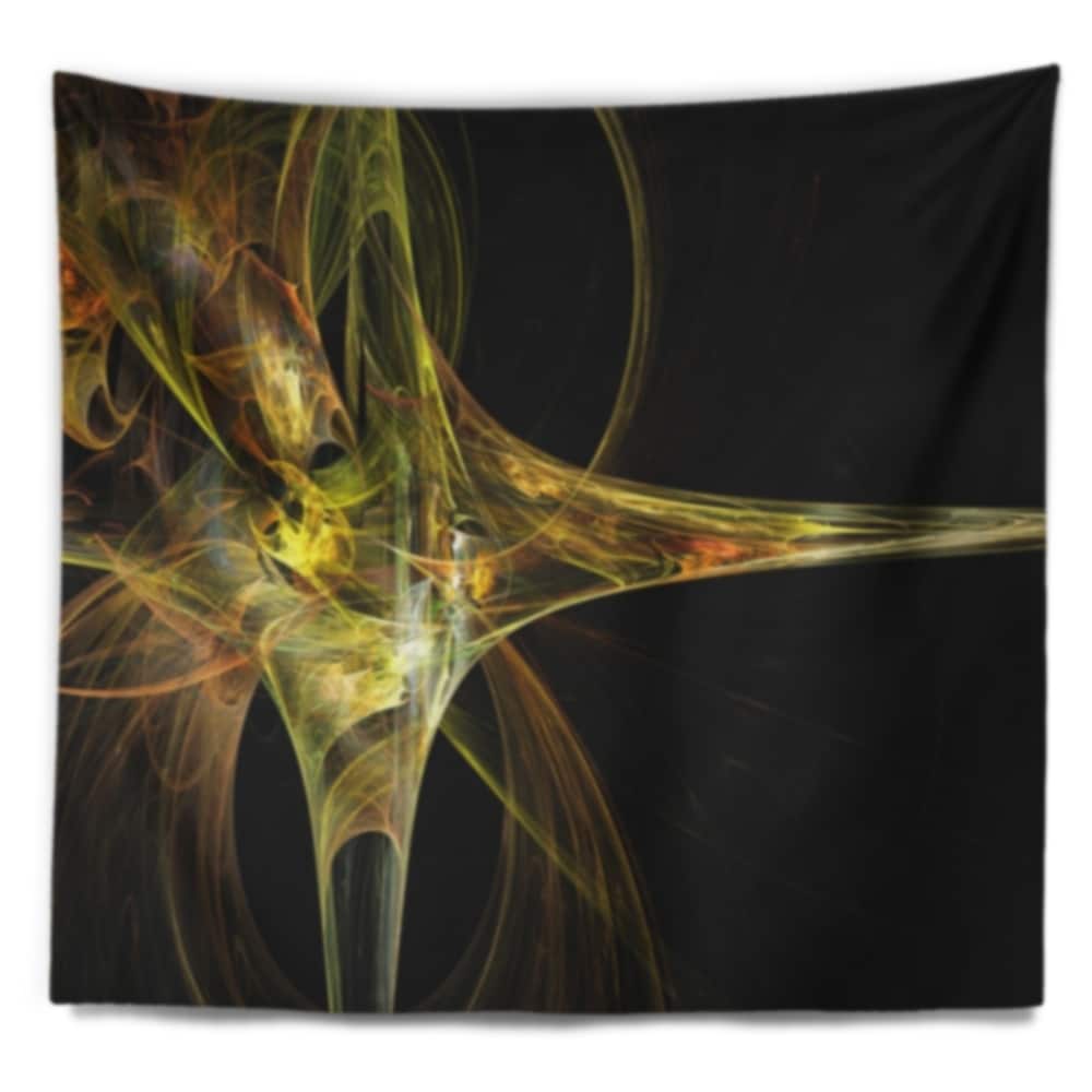 Designart TAP16459-60-50 Yellow and Green Fractal Flower Abstract Blanket D/écor Art for Home and Office Wall Tapestry Large 60 in x 50 in Created On Lightweight Polyester Fabric