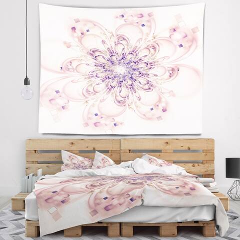 Designart 'Full Bloom Fractal Flower in Pink' Flower Wall Tapestry