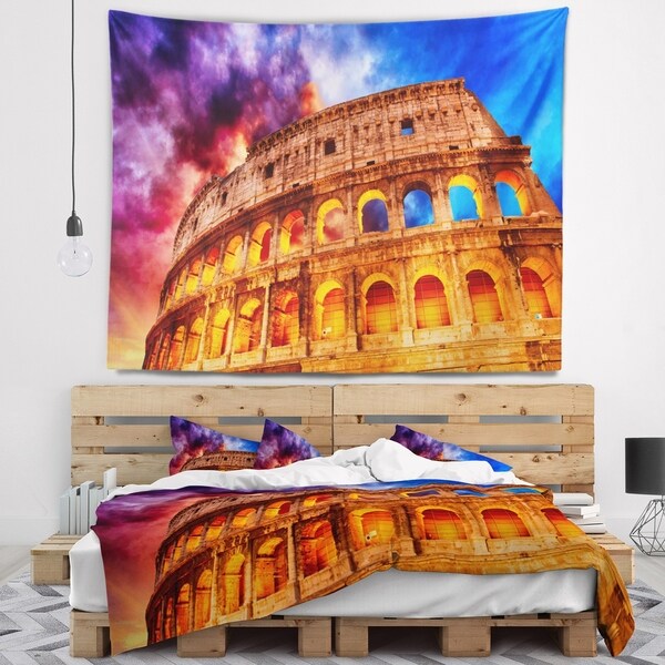 Designart 'Colosseum Rome Italy' Monumental Photo Wall Tapestry