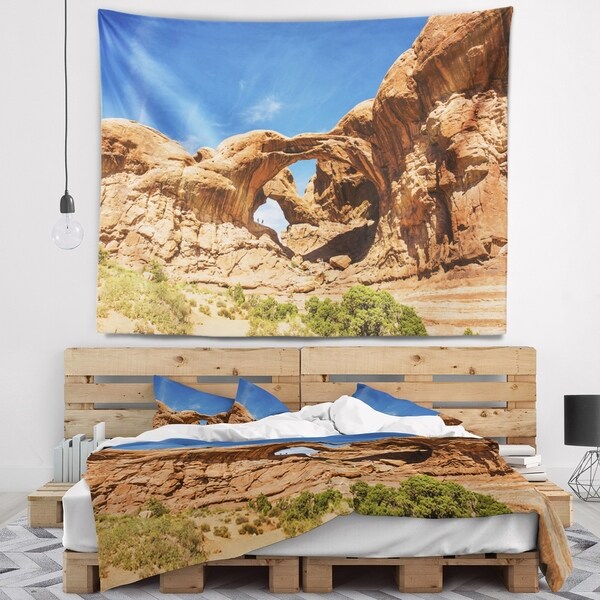 Designart 'Double Arch in Arches National Park' Landscape Photography Wall Tapestry