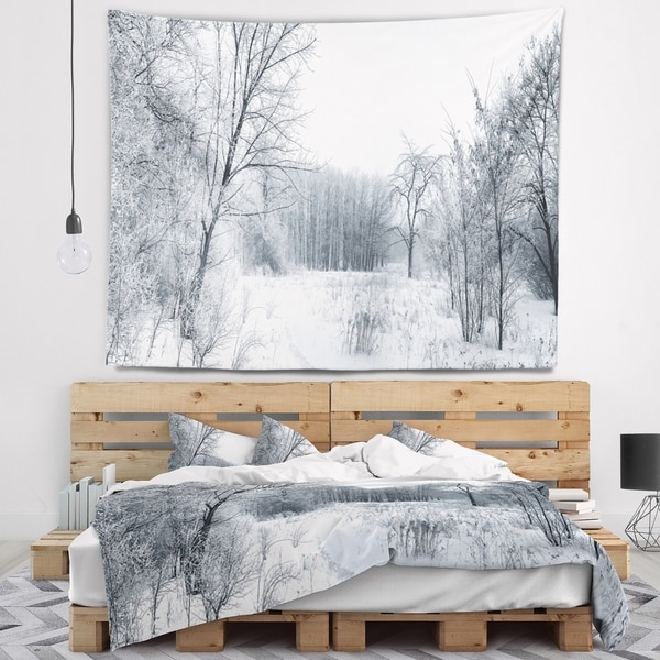 Designart 'Beautiful Winter Panorama' Landscape Wall Tapestry