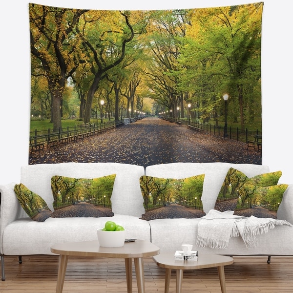 Designart 'The Mall Area in Central Park' Landscape Wall Tapestry