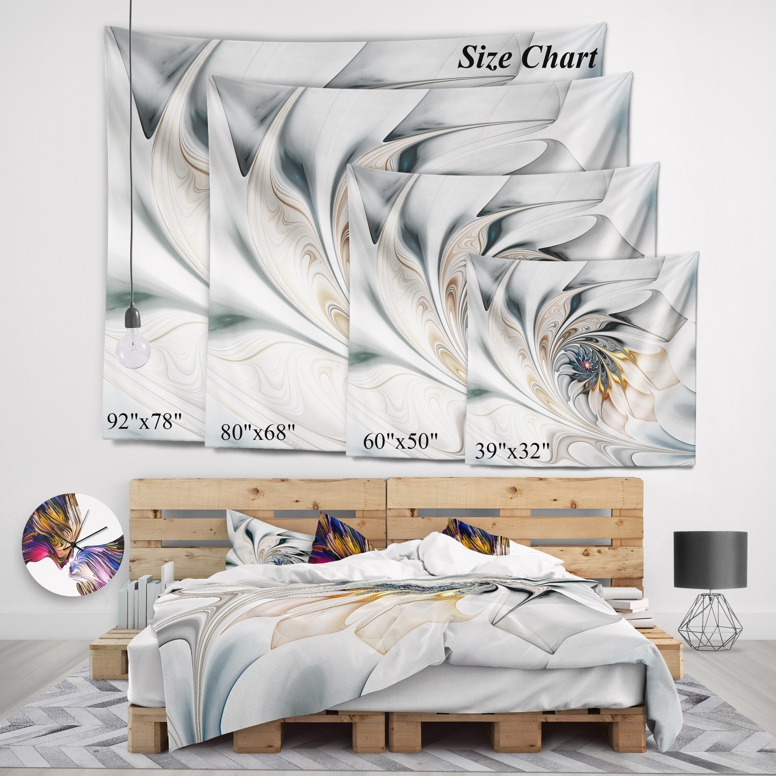 Designart TAP14436-80-68  Beautiful Sunset with White Waters Seashore Blanket Décor Art for Home and Office Wall Tapestry x Large in 80 in x 68 in