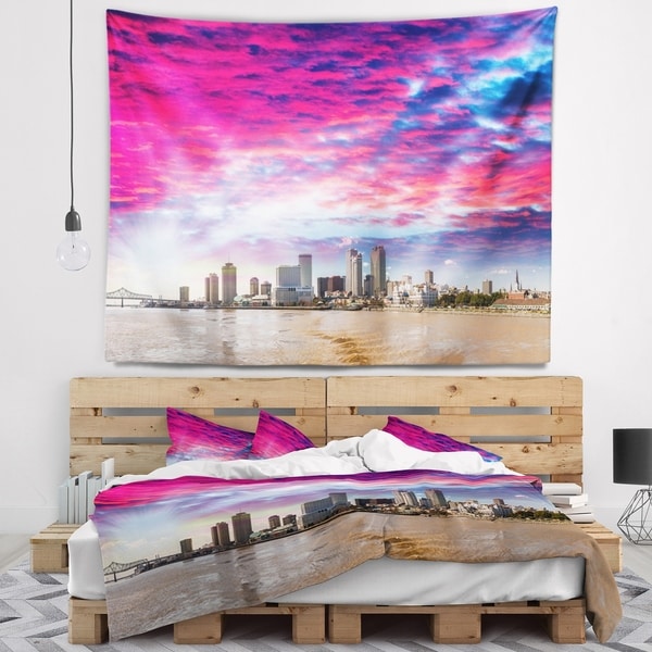 Designart 'New Orleans Building and Skyscrapers' Modern Cityscape Wall Tapestry