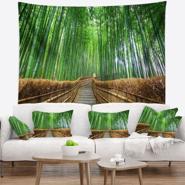 Designart 'Path to Bamboo Forest' Landscape Photography Wall Tapestry ...