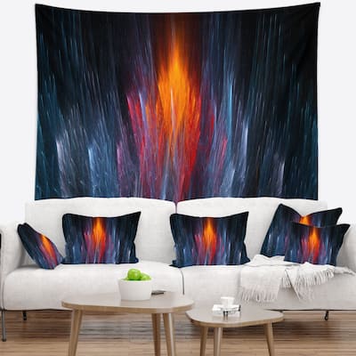 Designart 'Fractal Fire in Light Blue' Contemporary Wall Tapestry