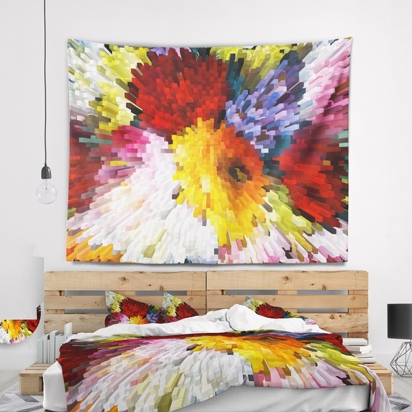 Designart 'Extrusive 3D Fabric Flowers' Floral Wall Tapestry