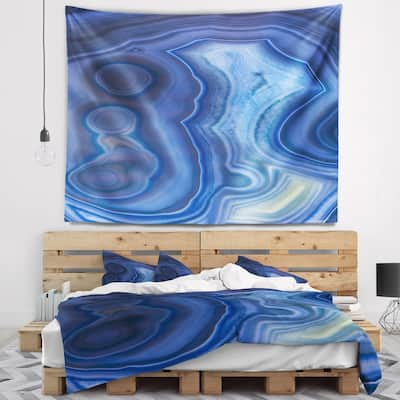 Designart 'Blue Agate Stone Design' Abstract Wall Tapestry