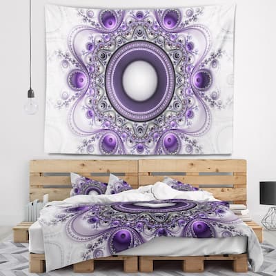 Designart 'Purple Fractal Pattern with Circles' Abstract Wall Tapestry