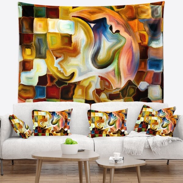 Designart 'Way of Inner Paint' Abstract Wall Tapestry
