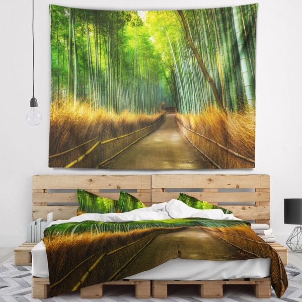 Designart 'Arashiyama Bamboo Grove Japan' Oversized Forest Wall Tapestry