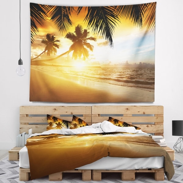 Designart 'Sunset over Caribbean Sea' Photography Wall Tapestry