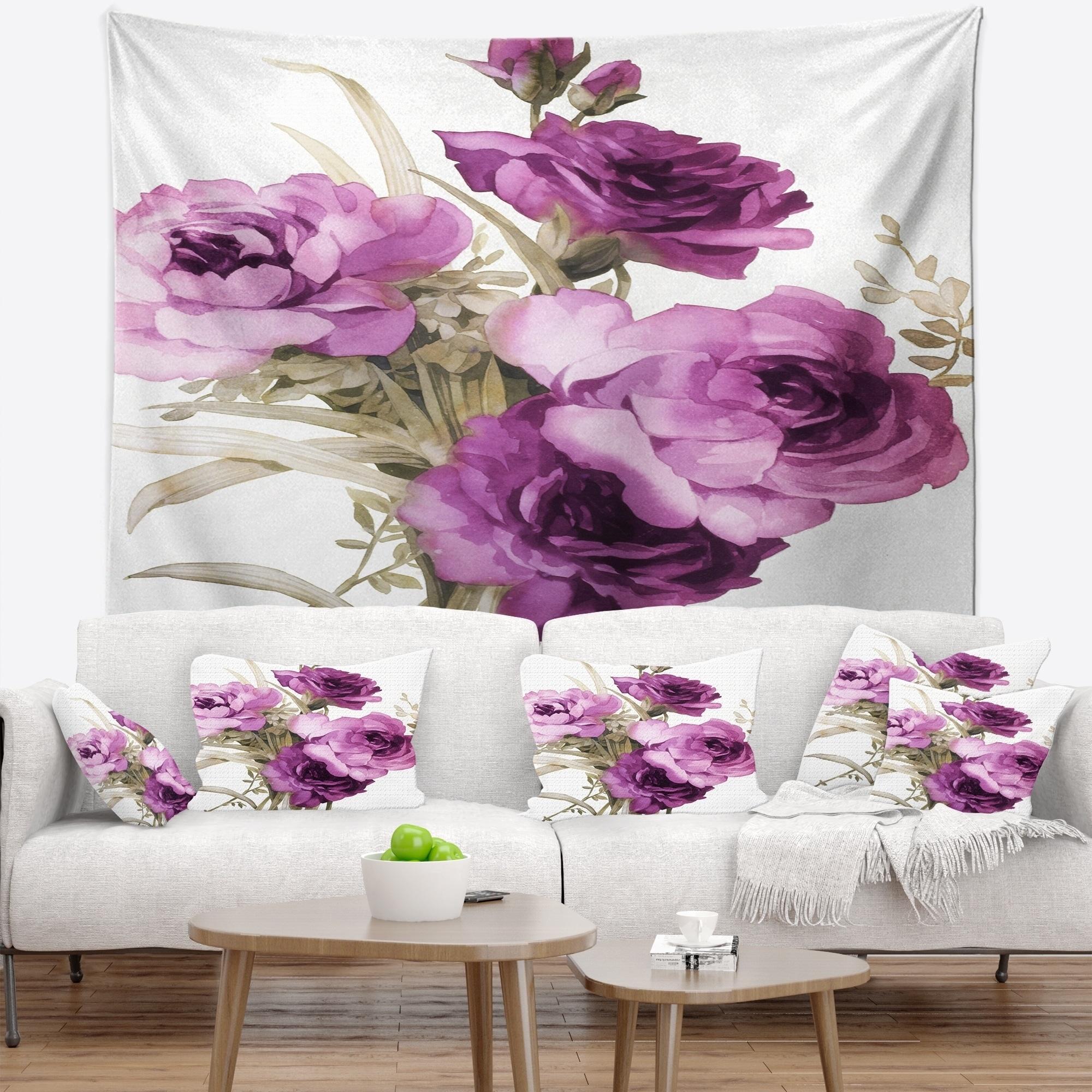 Purple best sale flower tapestry