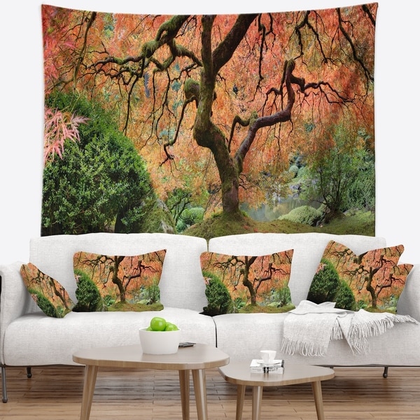 Designart 'Old Japanese Maple Tree' Landscape Photography Wall Tapestry