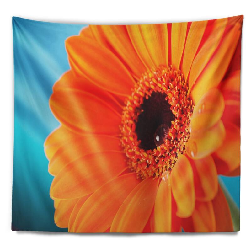 Designart 'Orange Daisy Gerbera Flower Close up' Flowers Wall ...