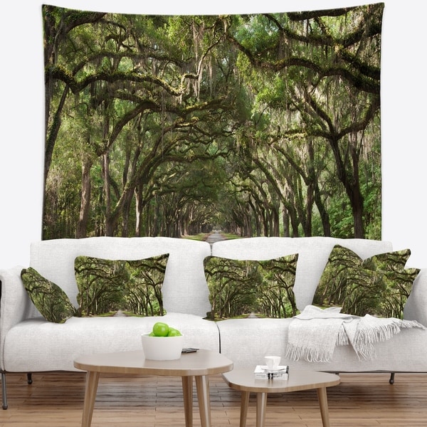 Designart 'Live Oak Tunnel' Photography Wall Tapestry