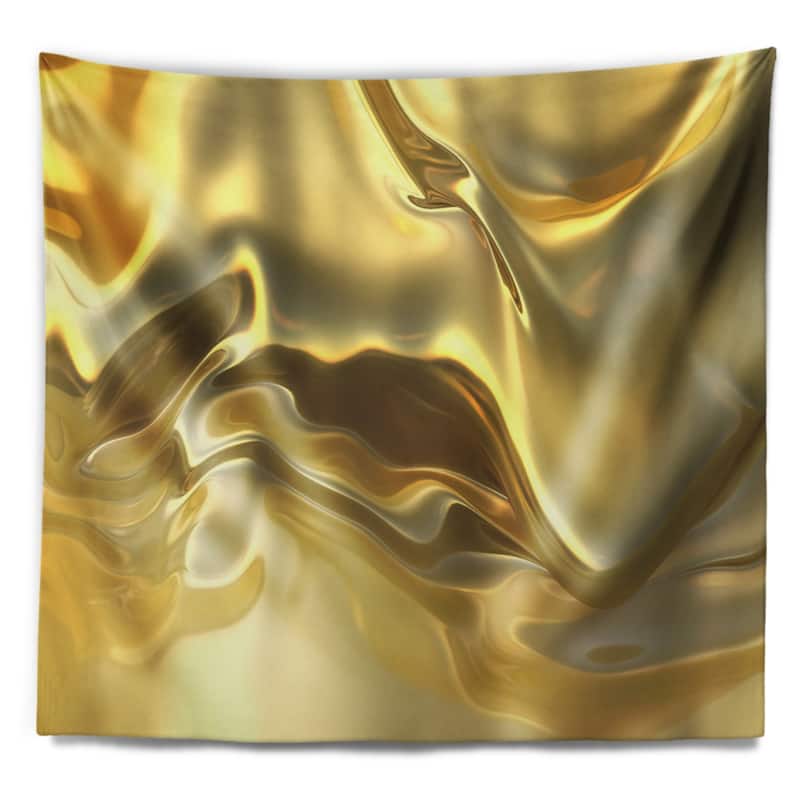 Designart 'Golden Cloth Texture' Abstract Wall Tapestry