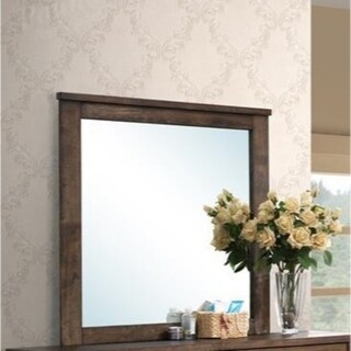 Distressed Solid Wood Mirror Brown - N/A
