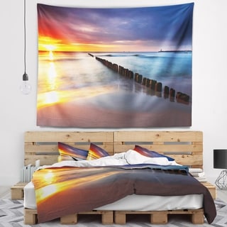 Designart 'Baltic Sea Poland Beach' Photography Wall Tapestry - Bed ...