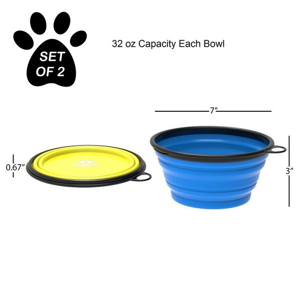 Petmaker Large 40 oz. Stainless-Steel Elevated Dog Bowls with