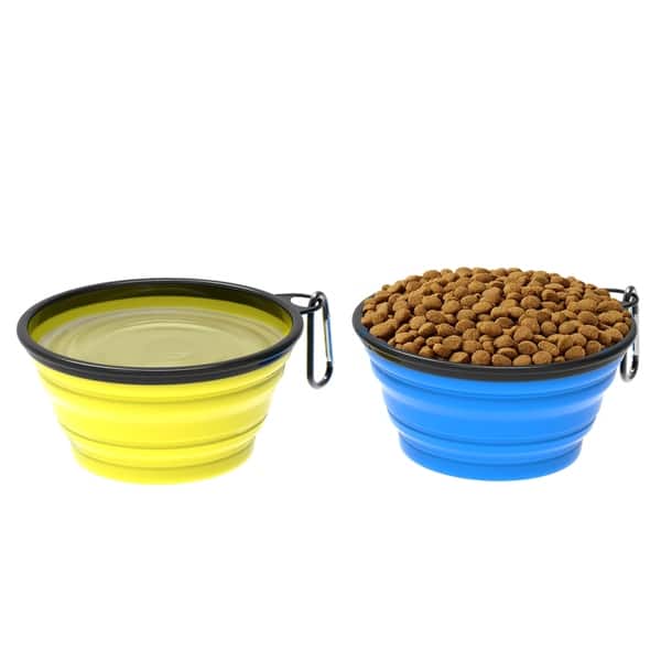 Medium Dog Bowl Set, Portable Food/Water Dishes for Pets
