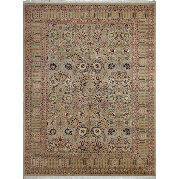 shop tabriz pak-persian ricarda lt. gray/aubergine wool rug