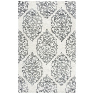 Alora Decor Lavine Grey/ Blue Hand-tufted Medallion Wool Rug